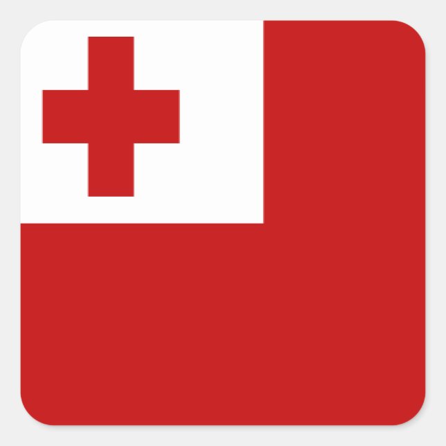 TONGA-FLAGE QUADRATISCHER AUFKLEBER (Vorderseite)
