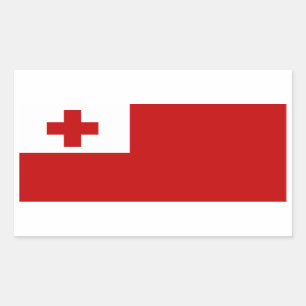 TONGA-FLAGE RECHTECKIGER AUFKLEBER