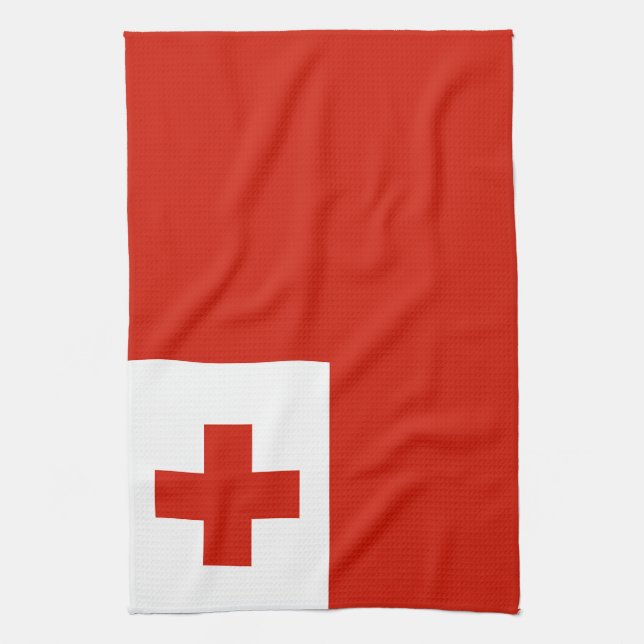 Tonga-Flagge Geschirrtuch (Vertikal)