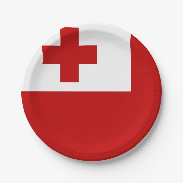 Tonga-Flagge Pappteller (Vorderseite)