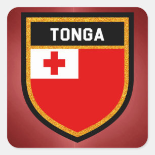 Tonga-Flagge Quadratischer Aufkleber