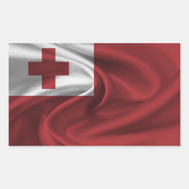 Tonga-Flagge Rechteckiger Aufkleber (Vorderseite)