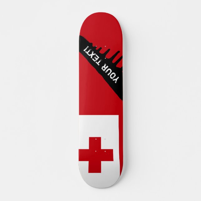 Tonga-Flagge Skateboard (Vorne)