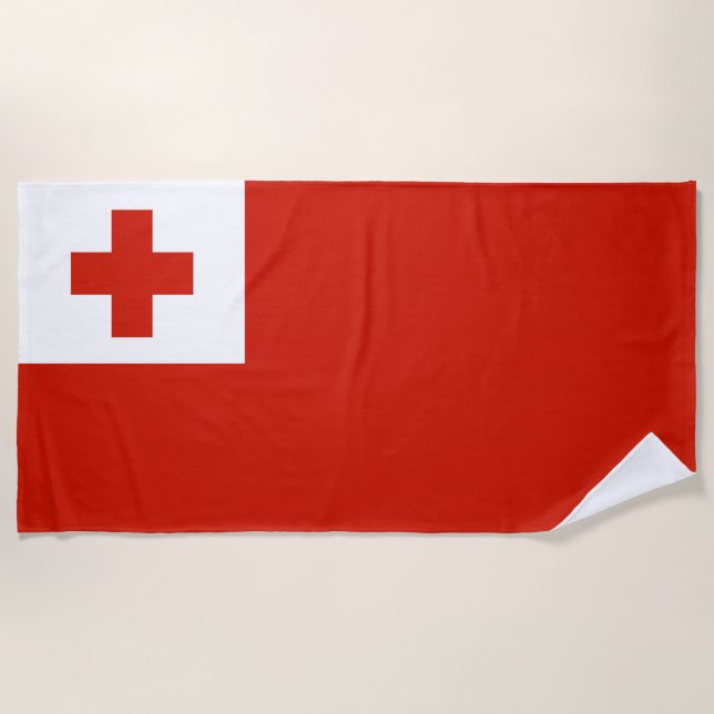 Tonga-Flagge Strandtuch (Vorderseite)