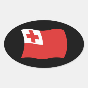 Tonga-Flaggen-Aufkleber Ovaler Aufkleber