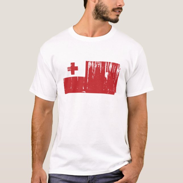 Tonga-Flaggen-Welt T-Shirt (Vorderseite)