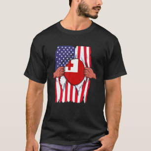 Tonga Flaggenblut in mir Zuhause Pride Tongan Amer T-Shirt