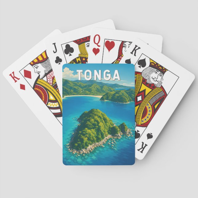 Tonga Illustrations Reise Kunst Vintage Spielkarten (Rückseite)