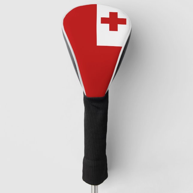 Tonga Island Flag Rotes Kreuz Golf Headcover (Vorderseite)