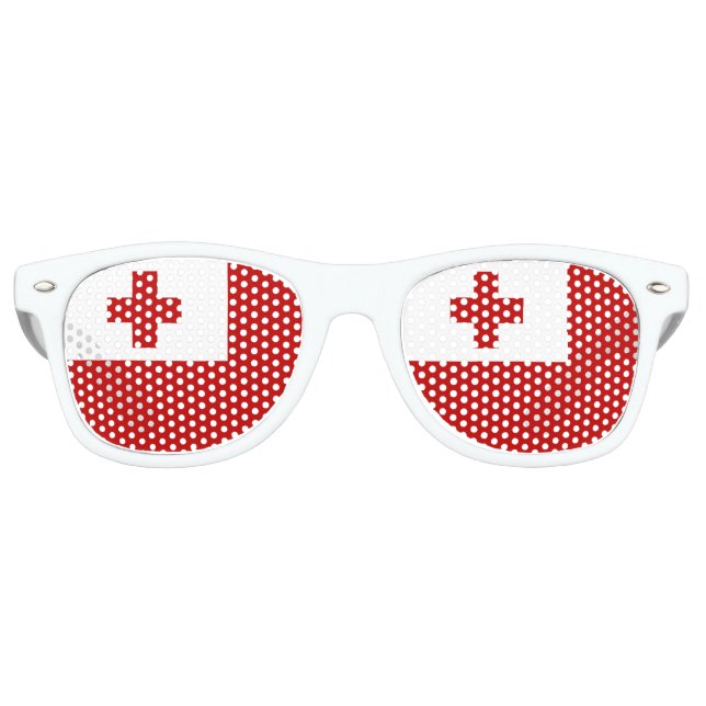 Tonga Island Flag Rotes Kreuz Sonnenbrille (Vorderseite)