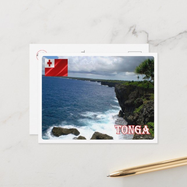 Tonga - Küstenlinie - Postkarte (Vorderseite/Rückseite Beispiel)