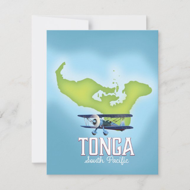 Tonga Map Flight Reiseplakat (Vorderseite)