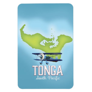 Tonga Map Flight Reiseplakat Magnet