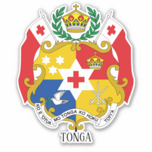 Tonga National Coat of Arms Patriotic Aufkleber