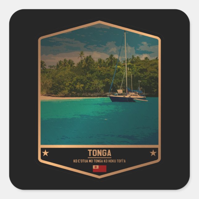 Tonga Quadratischer Aufkleber (Vorderseite)