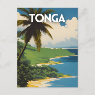 Tonga Retro Travel Poster Postkarte
