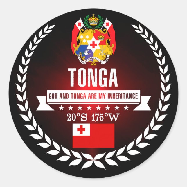 Tonga Runder Aufkleber (Vorderseite)