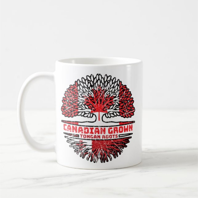 Tonga Tongan Canadian Canada Tree Roots Flag Kaffeetasse (Links)
