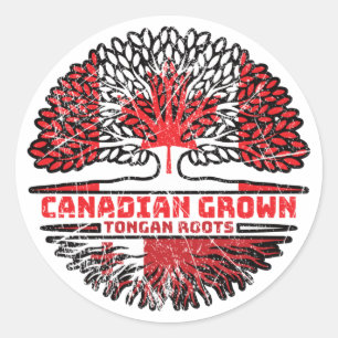 Tonga Tongan Canadian Canada Tree Roots Flag Runder Aufkleber