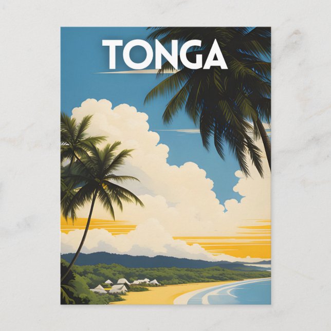 Tonga Travel Poster Postkarte (Vorderseite)