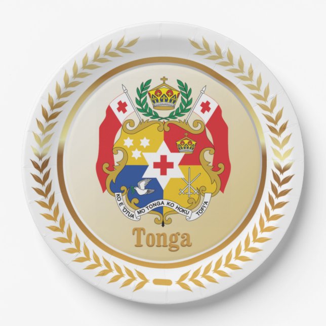 Tonga-Wappen Pappteller (Vorderseite)