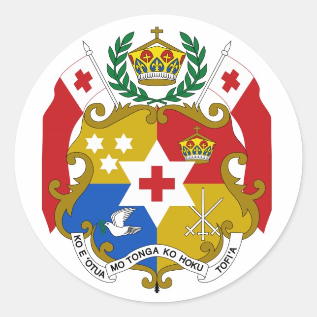 Tonga-Wappen Runder Aufkleber (Vorderseite)