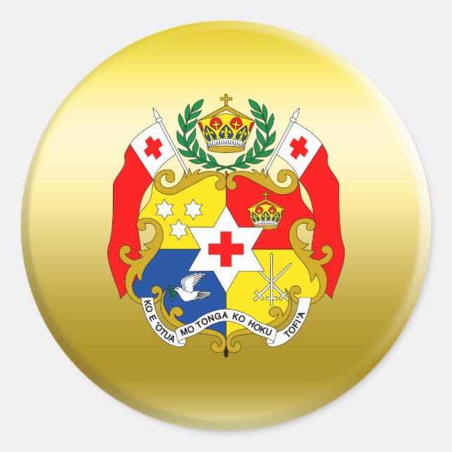 Tonga-Wappen Runder Aufkleber (Vorderseite)
