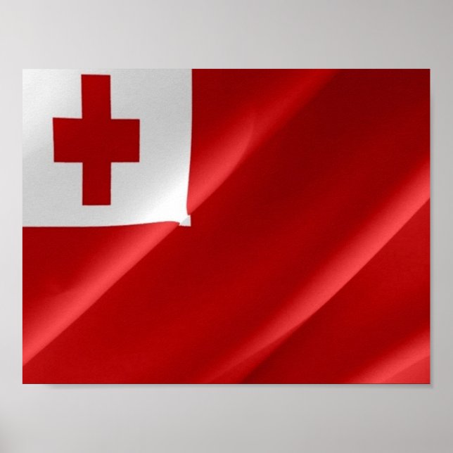 Tonga - Waving Flag - Poster (Vorne)