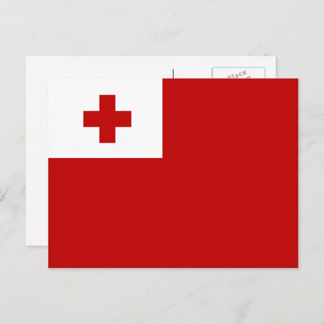 Tongan-Flagge, Flagge von Tonga Postkarte (Vorne/Hinten)