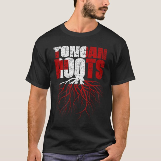 Tongan Roots Tonga Heritage Flag T-Shirt (Vorderseite)