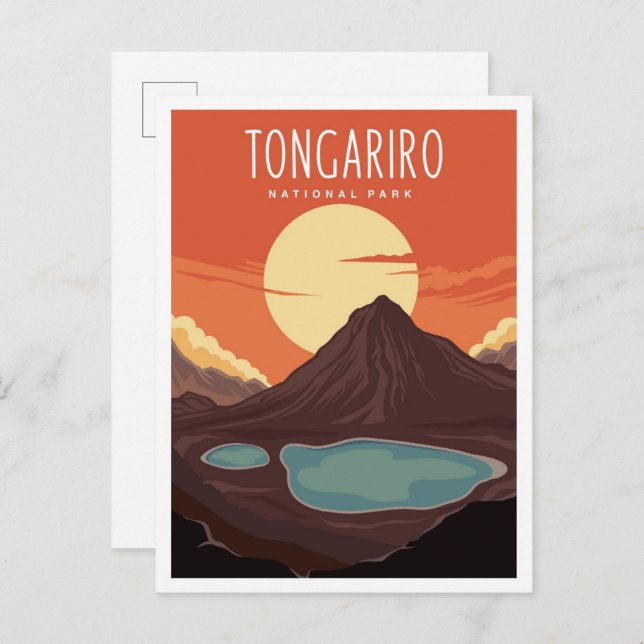 Tongariro National Park New Zealand Travel Postkarte (Vorne/Hinten)