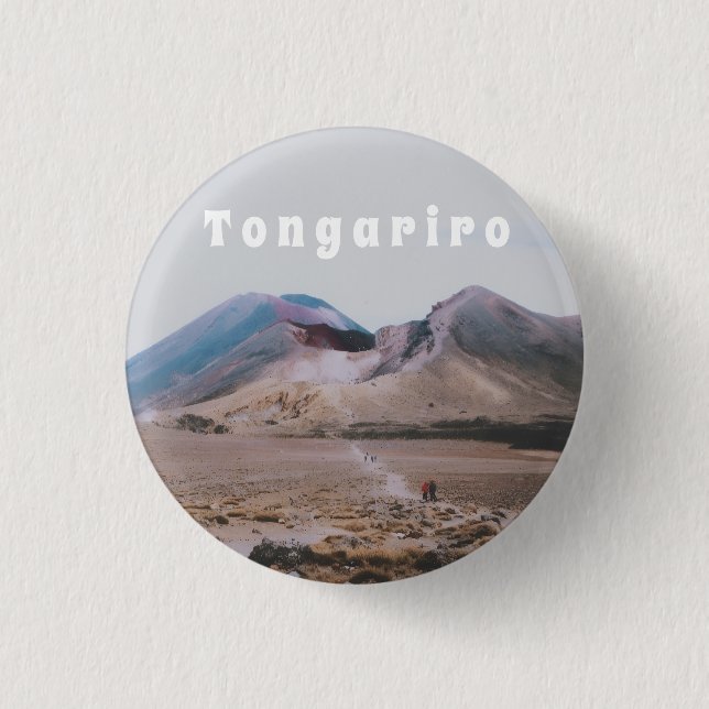 Tongariro-Nationalpark, Neuseeland Souvenir Button (Vorderseite)