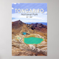 Tongariro Nationalpark Neuseeland Vintage