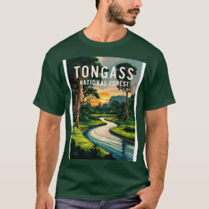 Tongass National Forest Watercolor Art Thirt T-Shirt