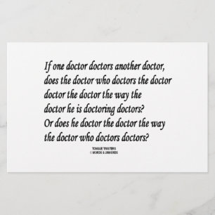 Tongue Twister Doctor Doctor