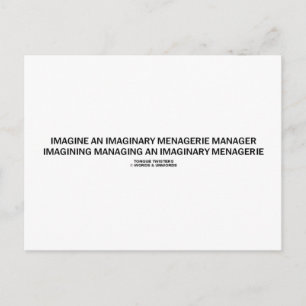 Tongue Twister Imagine Imaginary Menagerie Manager Postkarte