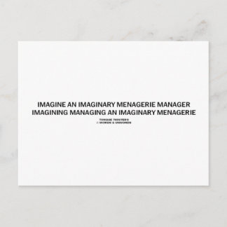 Tongue Twister Imagine Imaginary Menagerie Manager Postkarte