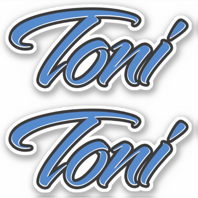 Toni Name blue Aufkleber Sticker Stickerset (Vorderseite)