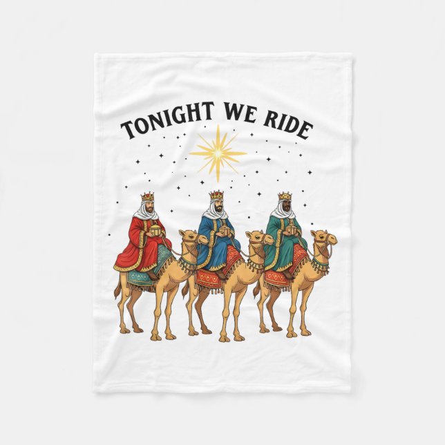 Tonight We Ride Christmas, 3 Wise Men Funny Christ Fleecedecke (Vorderseite)