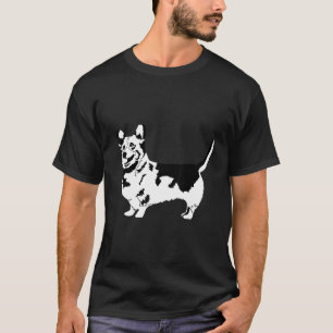 Tonisale Kleidung Schwarz-Weiß Corgi T-Shirt