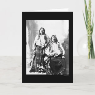 Tonkawa indischer Leiter und Ehefrau 1884 Karte