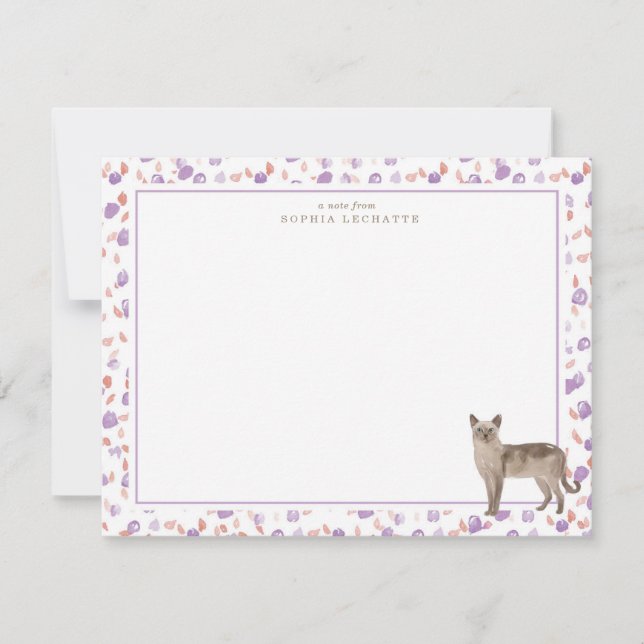 Tonkinese Cat Personalisiert Stationery Mitteilungskarte (Vorderseite)