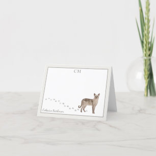 Tonkinese Kat Grau Border Monogram Name Note Card Dankeskarte