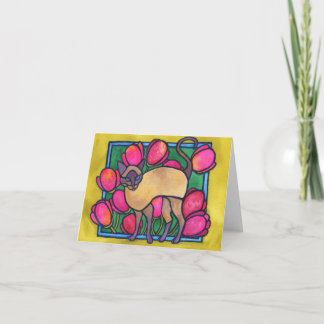 Tonkinese und Tulpen Karte