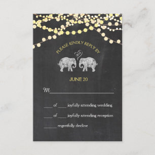 TONNEN LIEBE/Elephant Chalkboard Lights UAWG RSVP Karte