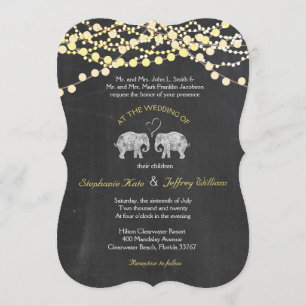 TONNEN LIEBE/Elephant Chalkboard Lights Wedding Einladung