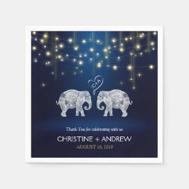 TONNEN LIEBE / Elephant String Lights Custom Blue Serviette