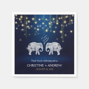 TONNEN LIEBE / Elephant String Lights Custom Blue Serviette