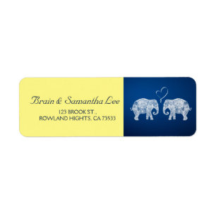 TONNEN LIEBE Elephant Wedding Blue & Yellow
