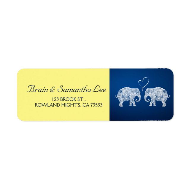 TONNEN LIEBE | Elephant Wedding Blue & Yellow (Vorne)